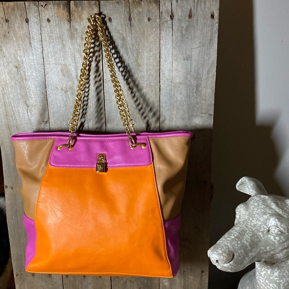 Vibrant Orange and Pink Tote Bag